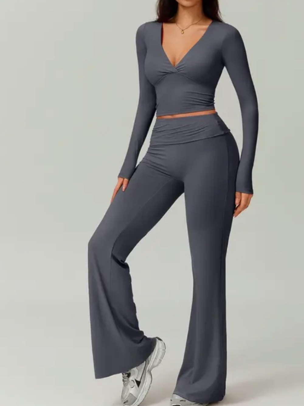 Super soft longsleeve Activewear set in gray - medium